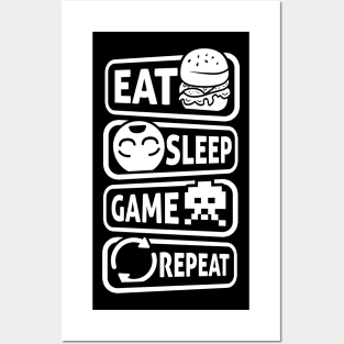 Eat Sleep Game Repeat Posters and Art